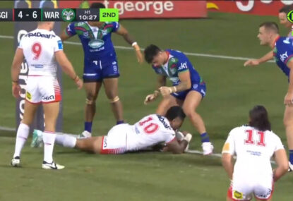 WATCH: 'Cheeky' Dragon realises he's close to the try-line, tries to score after being called held