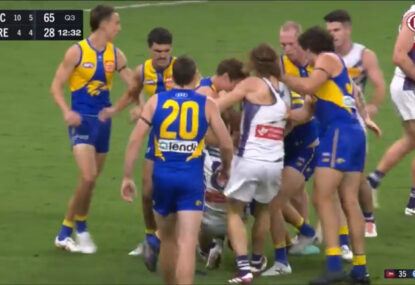 Dockers show more fight getting stuck into Eagles skipper than for the entire rest of the Derby