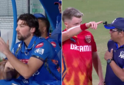 WATCH: Tim David fined for sneaky, illegal tactic from Mumbai Indians dugout