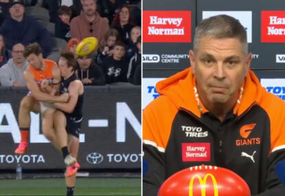 'Hard being Toby': Giants coach completely dismisses any suggestion Greene will cop ban for Blue hit