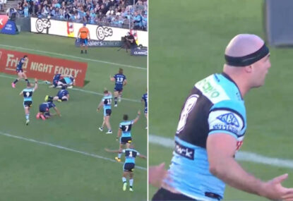 WATCH: Sharks prop transforms into 'Billy Slater', steps THREE Cowboys cold in dazzling try