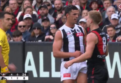 WATCH: 'Let go of the ball, d--khead!' Pendlebury gives Bomber a gobful after catching him HTB
