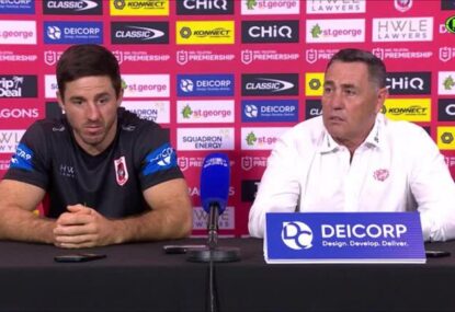 LISTEN: Shane Flanagan brings up Dragons mid-presser for no reason other than to bag them