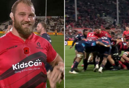 'I'm holding onto this': Big smiles as Veteran Crusader Owen Franks breaks 14-year try drought