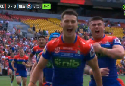 WATCH: Kalyn Ponga's 23-year-old replacement scores first try less than 10 minutes into debut