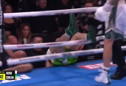 Boxing star's touching act after brutal KO sends opponent through the ring