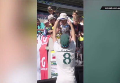 WATCH: Beautiful scenes as Mitch Marsh gifts player of the match medal to lucky young fan