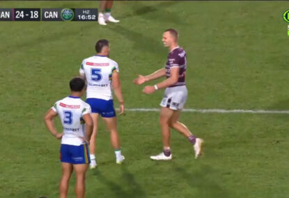 'No respect': Brookvale crowd don't take kindly to Raider trolling Turbo for no reason