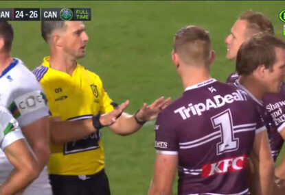 WATCH: Manly willing to try anything after heartbreaking loss, press ref for a 'voluntary tackle'