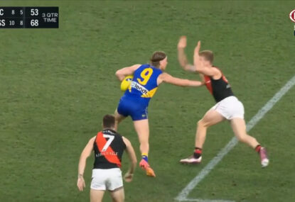 WATCH: Harley Reid's double fend on two Bombers has the commentators salivating