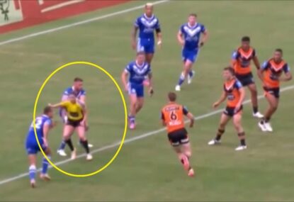 WATCH: NRL launch investigation into Bulldog's innocuous collision with Kasey Badger