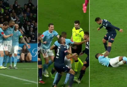 Nightmare eight minutes for Melbourne Victory after conceding the lead and copping a red card