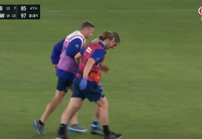 WATCH: 'He's got blood coming from his head' - Tom Liberatore cut up from stray Hawthorn boot