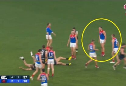 WATCH: Steven May totally loses Charlie Curnow, starts blaming everyone else