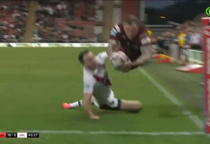 'This will go down in history!' Super League star's 300th career try is a cracker