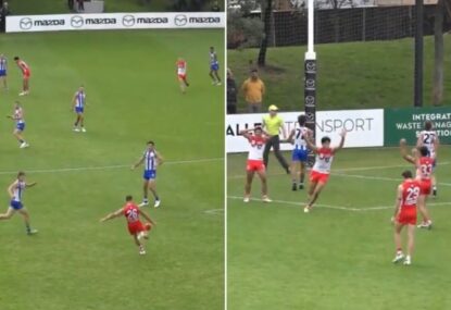 WATCH: Luke Parker wins game for Sydney's VFL team with 60m torp!
