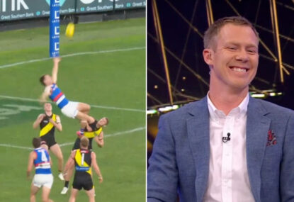 LISTEN: 'Only missed it by two metres' - Riewoldt calls Dog's 'mark of the century' attempt for what it was