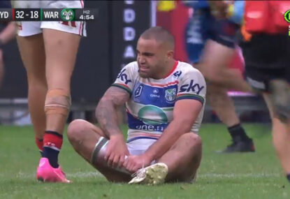 WATCH: Warrior injured after heavy contact mid-kick, doesn't get so much as a penalty