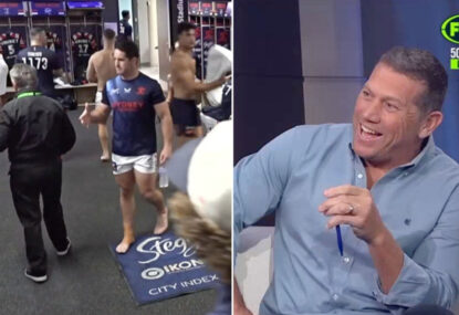 WATCH: 'You'll be off to the Bunnies' - Roosters sheds footage reveals comical Nick Politis snub