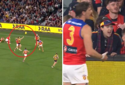 WATCH: Crows fans blow their stack over the most obvious deliberate out of bounds free you'll see
